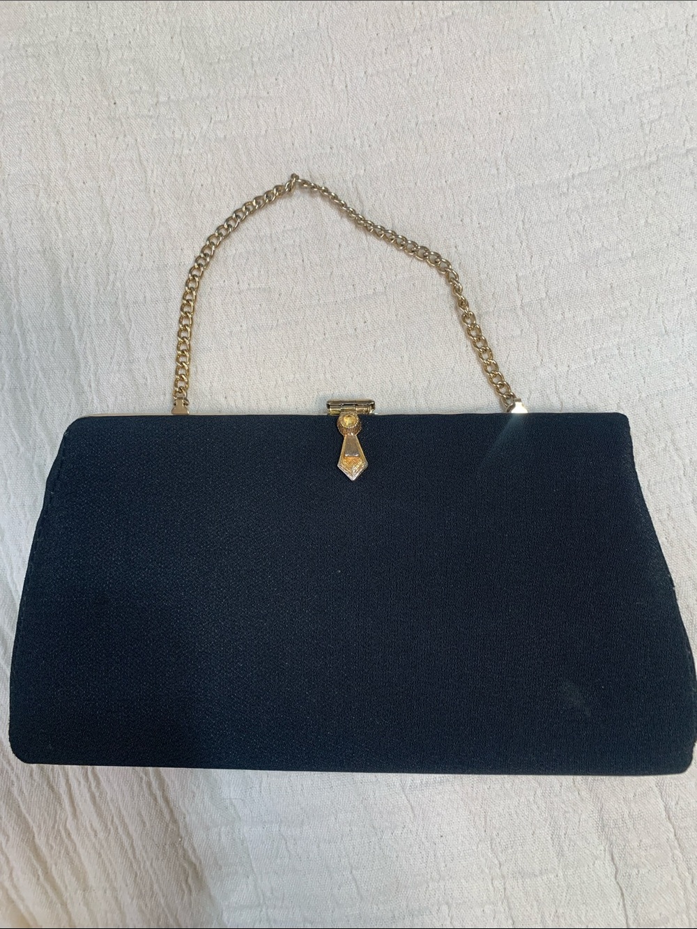 Black Satin Evening Clutch